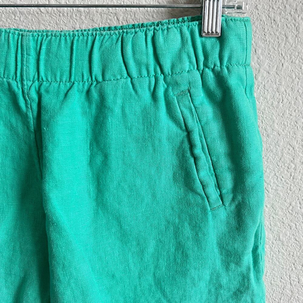 Lilly Pulitzer Green Lilo 4" Linen Shorts Women's M Pull On Palm Beach Chic - Picture 3 of 7